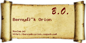 Bernyák Orion névjegykártya